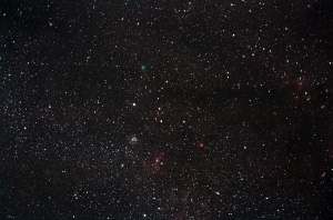Region um Messier 52 mit Bubble-Nebula, Cave-Nebula und den Kometen C/2012 F6 (Lemmon)